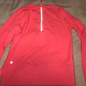 Cute neon coral long-sleeve running top!